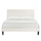 Chevron Tufted Performance Velvet Queen Platform Bed