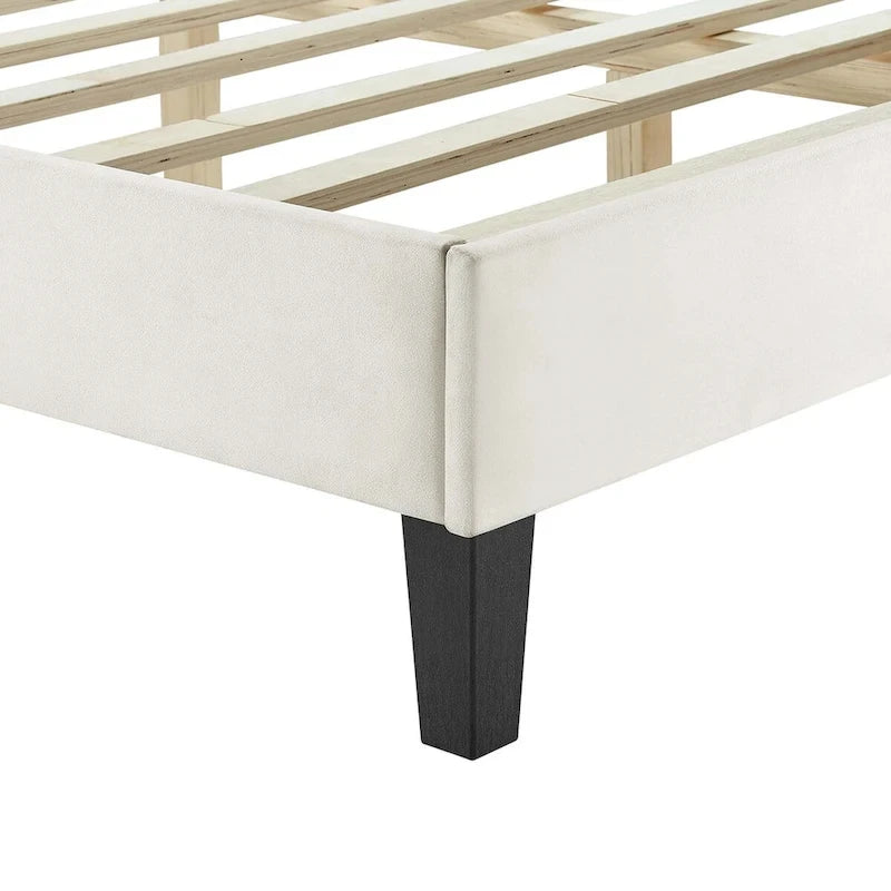 Chevron Tufted Performance Velvet Queen Platform Bed