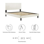 Chevron Tufted Performance Velvet Queen Platform Bed