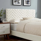 Chevron Tufted Performance Velvet Queen Platform Bed