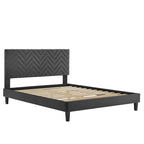 Chevron Tufted Performance Velvet Queen Platform Bed
