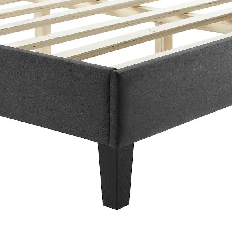 Chevron Tufted Performance Velvet Queen Platform Bed
