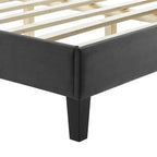 Chevron Tufted Performance Velvet Queen Platform Bed