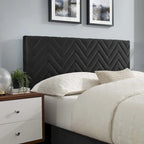 Chevron Tufted Performance Velvet Queen Platform Bed