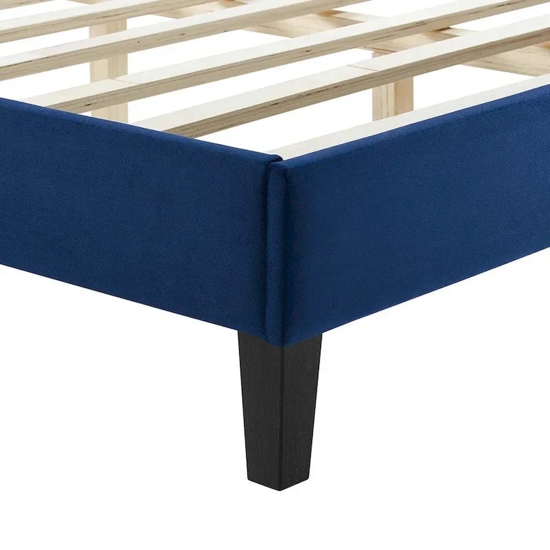 Chevron Tufted Performance Velvet Queen Platform Bed