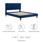 Chevron Tufted Performance Velvet Queen Platform Bed