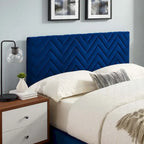 Chevron Tufted Performance Velvet Queen Platform Bed
