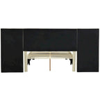 Full Size Upholstered Platform Bed with Big Headboard