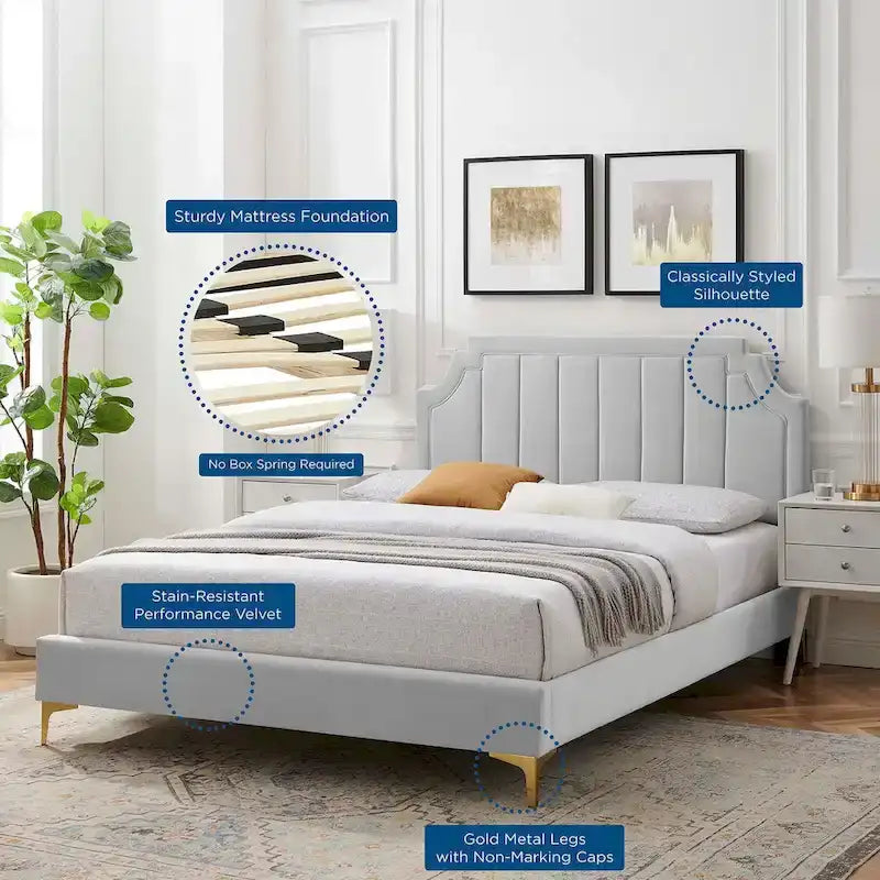 Performance Velvet Twin Platform Bed