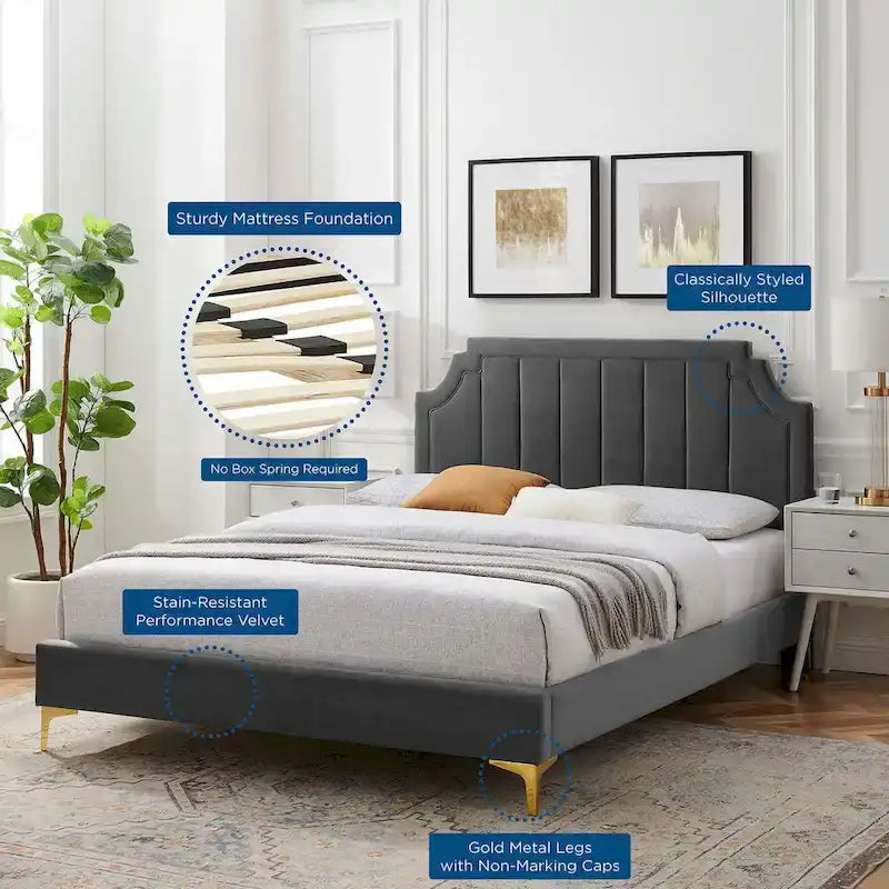 Performance Velvet Twin Platform Bed