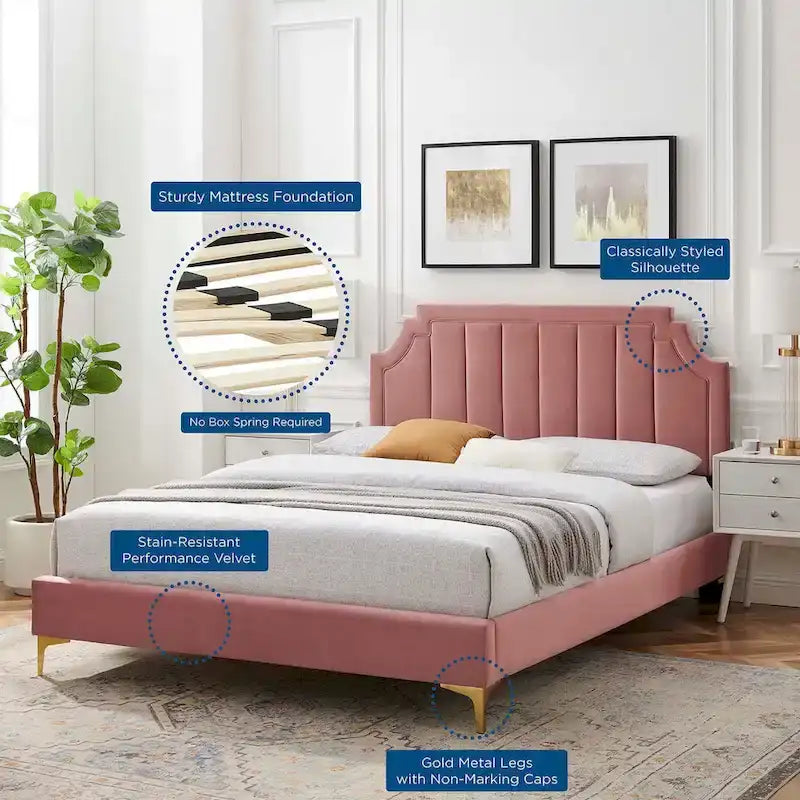 Performance Velvet Twin Platform Bed