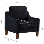 Upholstered Velvet Accent Chair with Wooden Legs