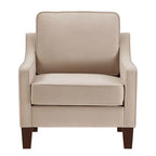 Upholstered Velvet Accent Chair with Wooden Legs