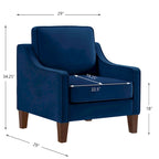 Upholstered Velvet Accent Chair with Wooden Legs