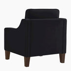 Upholstered Velvet Accent Chair with Wooden Legs