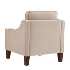 Upholstered Velvet Accent Chair with Wooden Legs