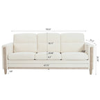 3-Seater Comfortable Sofa with Solid Wood Feet and Side Pocket