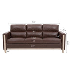 3-Seater Comfortable Sofa with Solid Wood Feet and Side Pocket