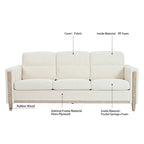 3-Seater Comfortable Sofa with Solid Wood Feet and Side Pocket