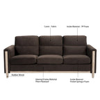 3-Seater Comfortable Sofa with Solid Wood Feet and Side Pocket