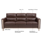 3-Seater Comfortable Sofa with Solid Wood Feet and Side Pocket