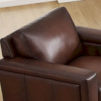 Top Grain Leather Armchair With Feather, Memory Foam and Springs