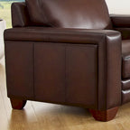 Top Grain Leather Armchair With Feather, Memory Foam and Springs