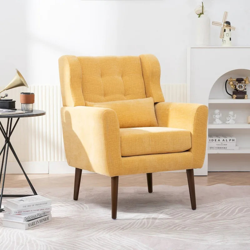 Modern Accent Chair Upholstered Foam Filled Living Room Chairs Comfy Reading Chair