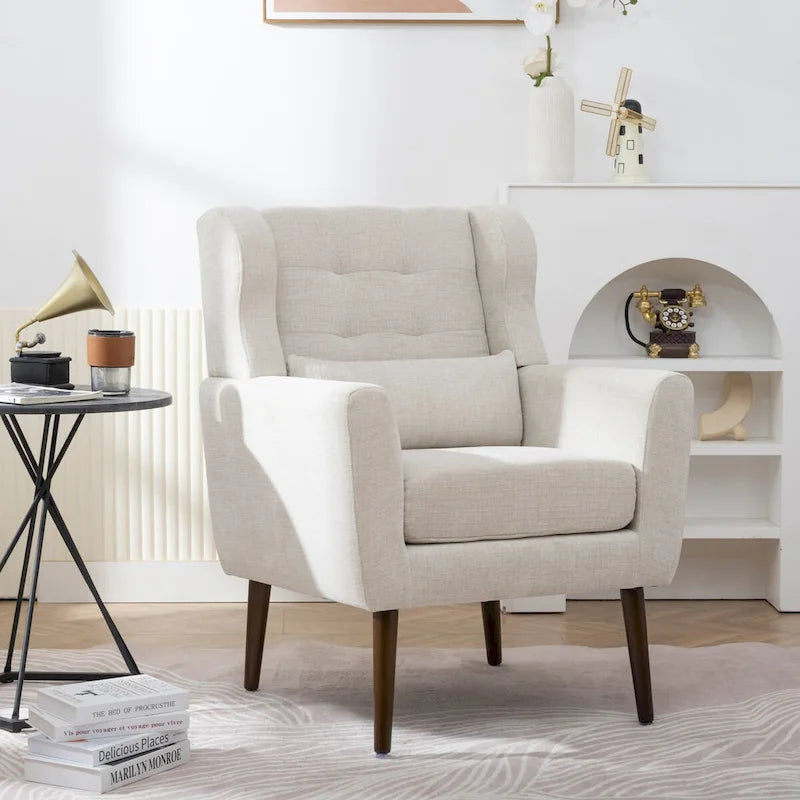 Modern Accent Chair Upholstered Foam Filled Living Room Chairs Comfy Reading Chair