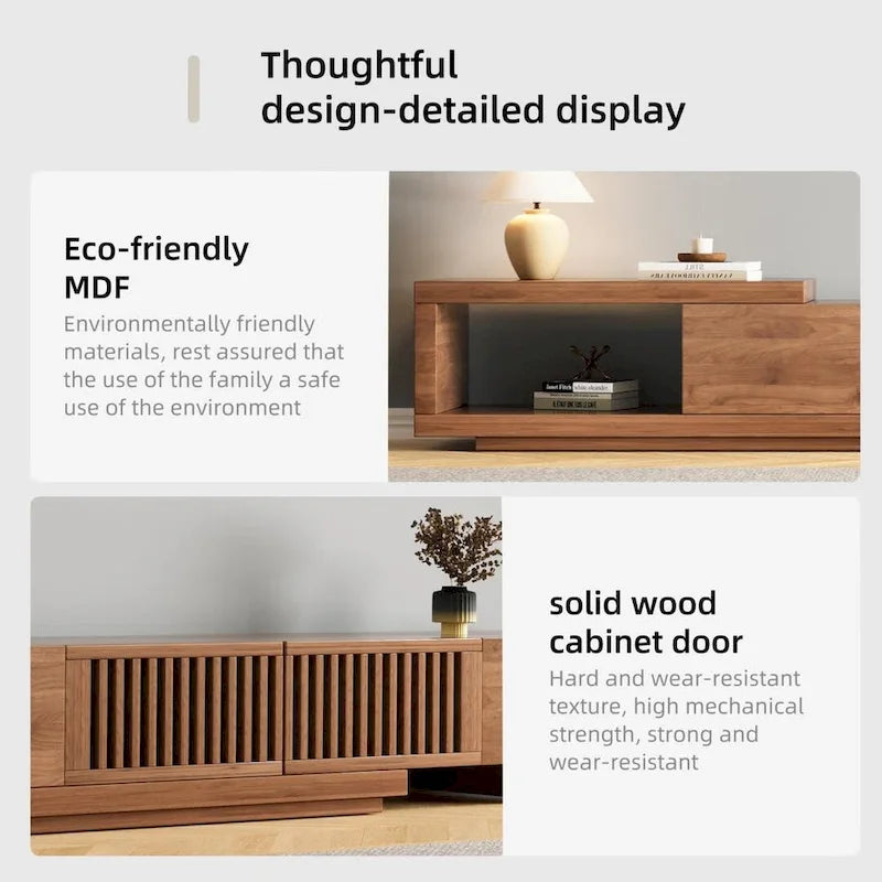 With 5 storage spaces, modern retractable up to 103 inches TV cabinet - 103 W x 15.74 D x 13.78 H