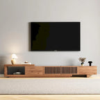 With 5 storage spaces, modern retractable up to 103 inches TV cabinet - 103 W x 15.74 D x 13.78 H