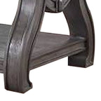 26 Inch Contemporary End Table, Flared Legs, Beveled, Platinum Gray