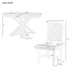 Dining Table Set with Extendable Table and 4 Upholstered Chairs
