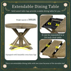 Dining Table Set with Extendable Table and 4 Upholstered Chairs