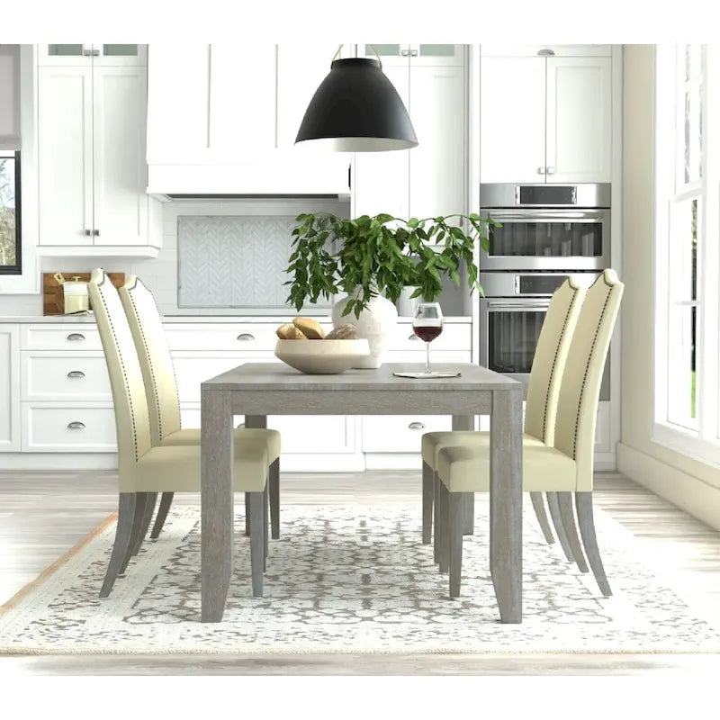 Carolina Living Romero Parson Chair - Natural Driftwood - Linen Upholstery