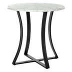 3-Piece 36  Round Top Counter Height Dining Table with 2 Faux Leather Stools