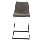 3-Piece 36  Round Top Counter Height Dining Table with 2 Faux Leather Stools