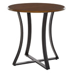3-Piece 36  Round Top Counter Height Dining Table with 2 Faux Leather Stools
