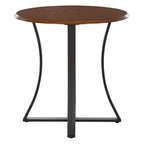 3-Piece 36  Round Top Counter Height Dining Table with 2 Faux Leather Stools
