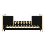 Velvet Upholstered Twin Daybed, Pop Up Trundle, Expandable to King Size, Versatile