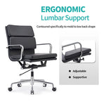 Office Chair PU Leather Adjustable ErgoChair with Thickened Cushion - N/A