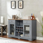 Sideboard with 2 Drawers and Elegant Glass Door Cabinets