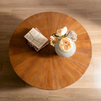31.50 Vintage Style Bucket Shaped Coffee Table with storage function, for Office, Dining Room and Living Room, Brown