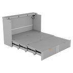 Full Size Murphy Bed Wall Bed with drawer and a set of Sockets & USB Ports