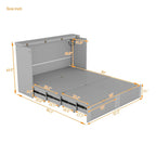 Full Size Murphy Bed Wall Bed with drawer and a set of Sockets & USB Ports