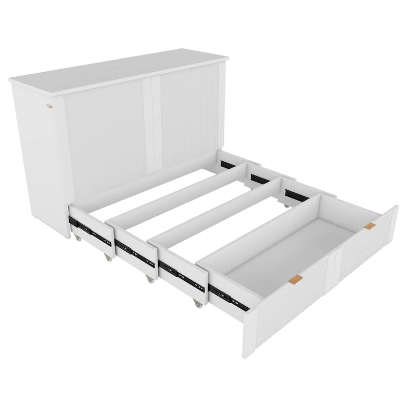 Full Size Murphy Bed Wall Bed with drawer and a set of Sockets & USB Ports
