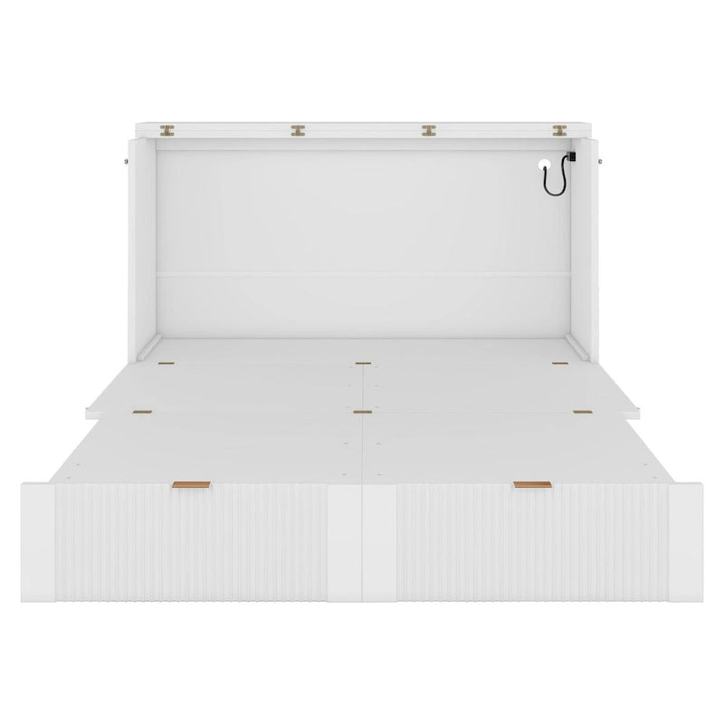 Full Size Murphy Bed Wall Bed with drawer and a set of Sockets & USB Ports