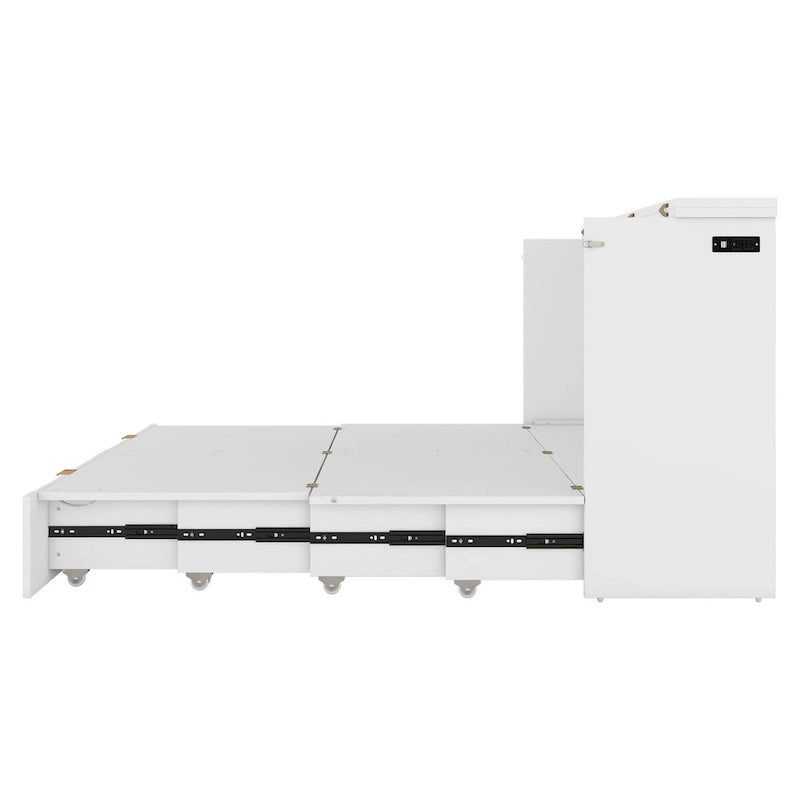 Full Size Murphy Bed Wall Bed with drawer and a set of Sockets & USB Ports