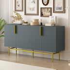Modern Elegant 4-door Sideboard Gold Metal Handle Buffet Cabinet for Dining Room, Living Room, Bedroom, Hallway