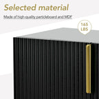 Modern Elegant 4-door Sideboard Gold Metal Handle Buffet Cabinet for Dining Room, Living Room, Bedroom, Hallway